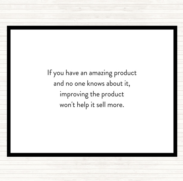 White Black Amazing Product Quote Dinner Table Placemat
