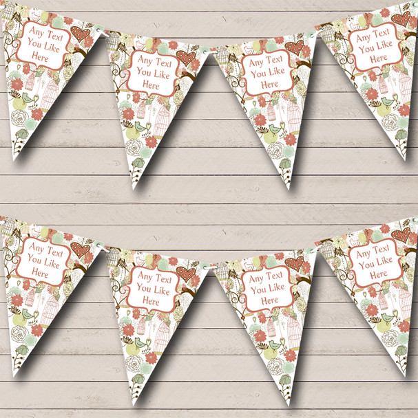 Birdcage Vintage Shabby Chic Personalised Birthday Party Bunting
