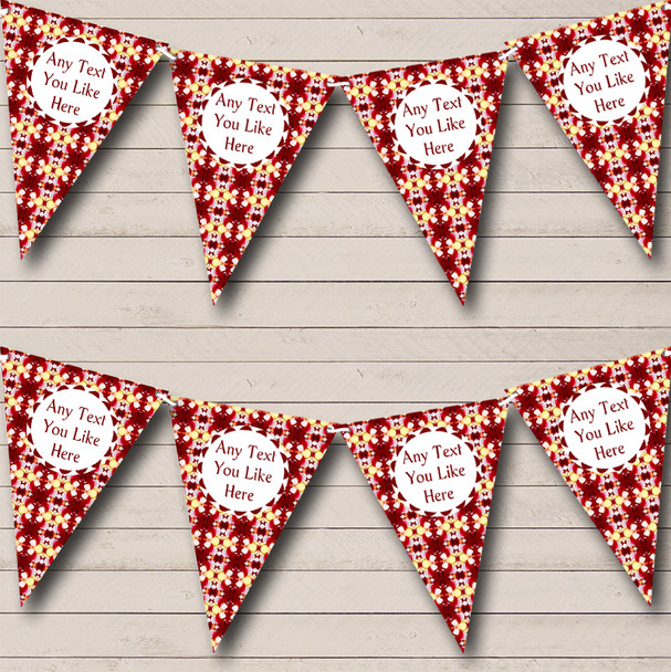 Red Rose Petals Personalised Carnival Fete Street Party Bunting