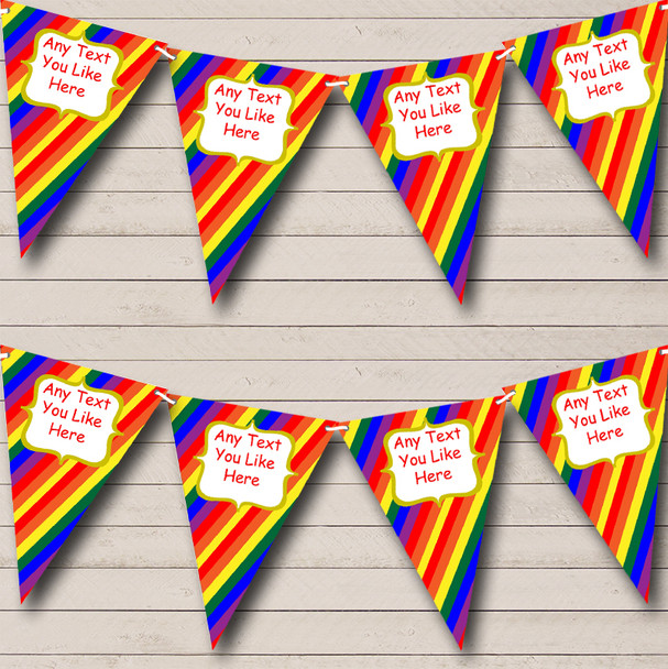 Rainbow Stripes Personalised Carnival Fete Street Party Bunting