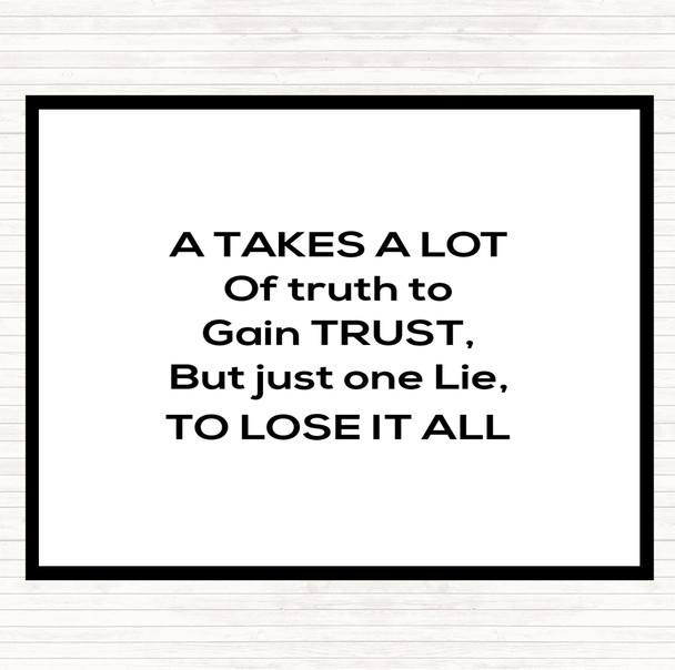 White Black Gain Trust Quote Mouse Mat Pad