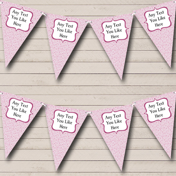 Pretty Pink Summer Floral Personalised Carnival Fete Street Party Bunting