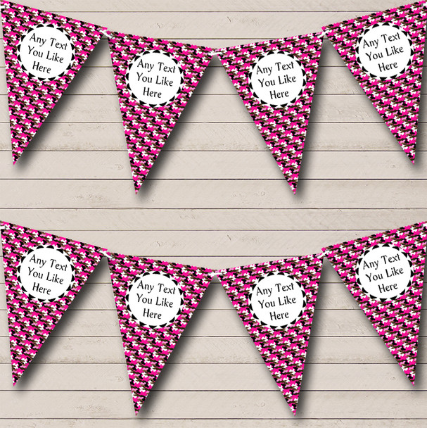 Pink Camouflage Army Soldier Personalised Carnival Fete Street Party Bunting