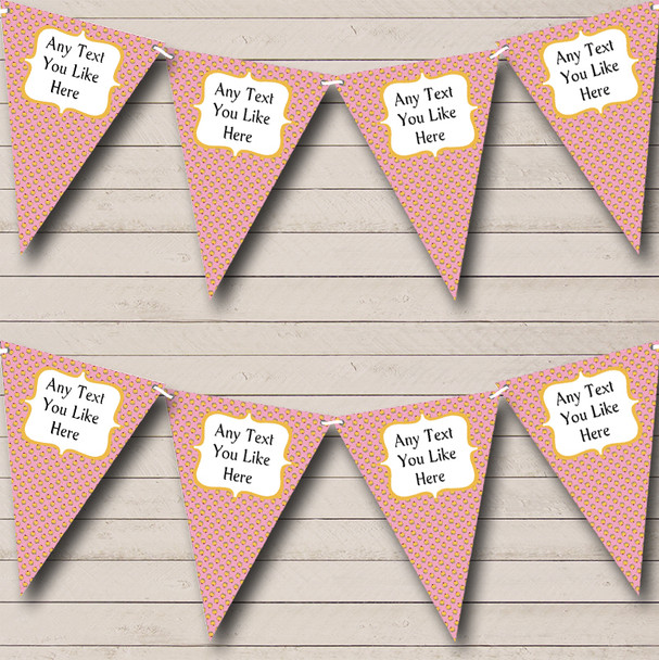 Yellow & Pink Cupcakes Personalised Children's Birthday Party Bunting