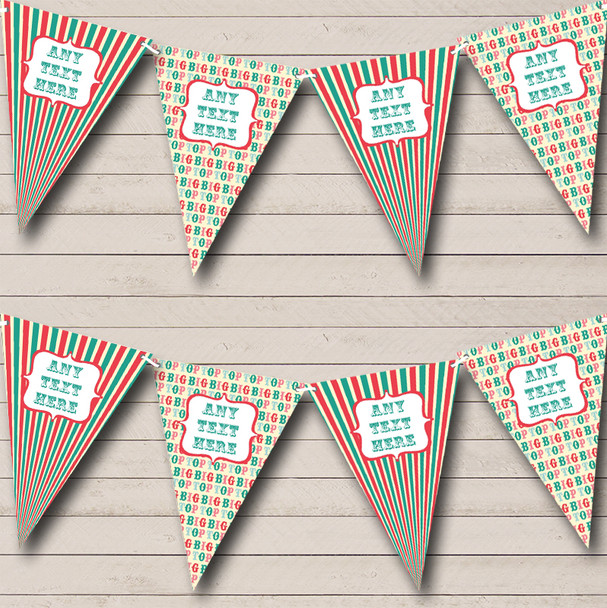 Vintage Big Top Stripy Circus Personalised Children's Birthday Party Bunting