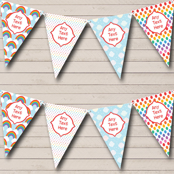 Rainbow Cloud Colours Personalised Children's Birthday Party Bunting