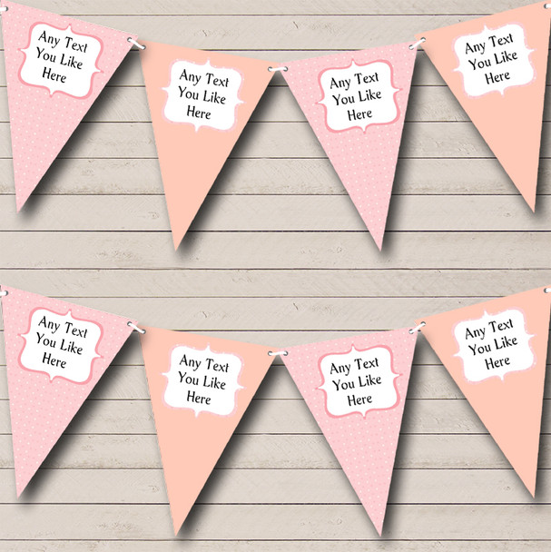 Peach Pink Polkadot Personalised Children's Birthday Party Bunting