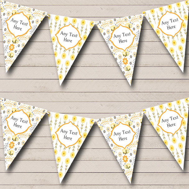 Flowers & Bees Personalised Children's Birthday Party Bunting