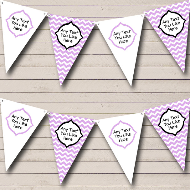 Chevron Stripes Baby Lilac Personalised Children's Birthday Party Bunting
