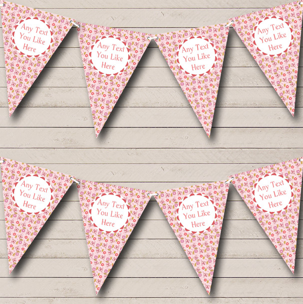 Baby Pink Butterflies Personalised Children's Birthday Party Bunting