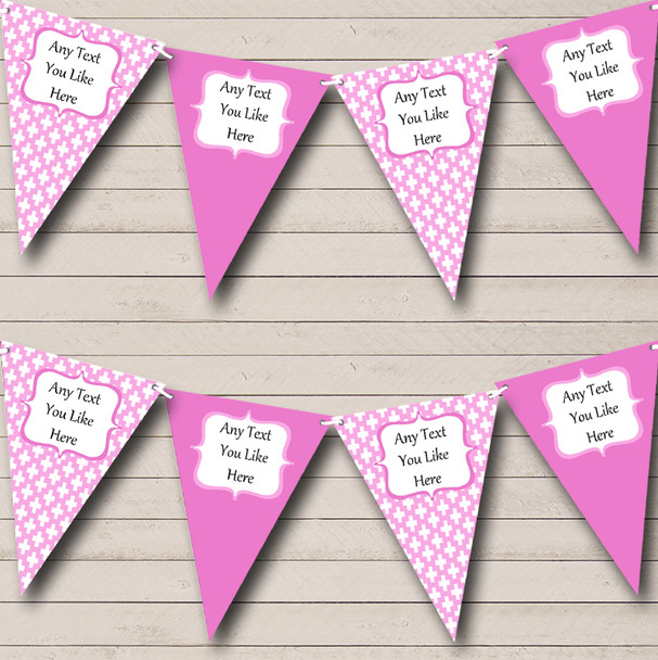 Pink Cross Personalised Christening Baptism Bunting