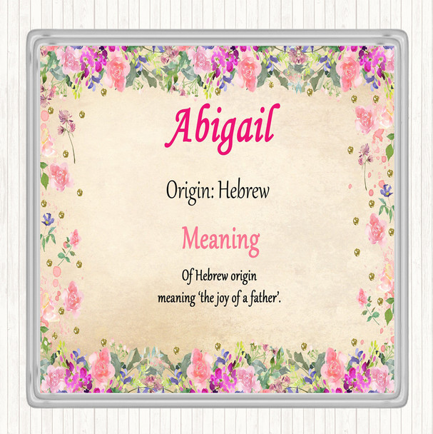 Abigail Name Meaning Drinks Mat Coaster Floral