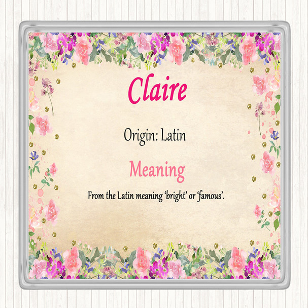 Amal Name Meaning Drinks Mat Coaster Floral