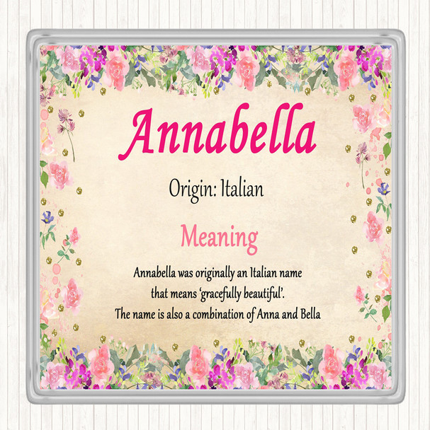 Annabella Name Meaning Drinks Mat Coaster Floral