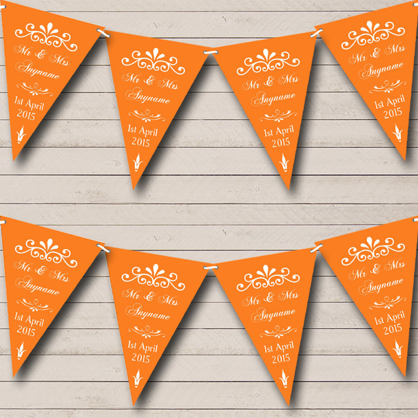 Vintage Regal Engagement Orange Personalised Engagement Party Bunting