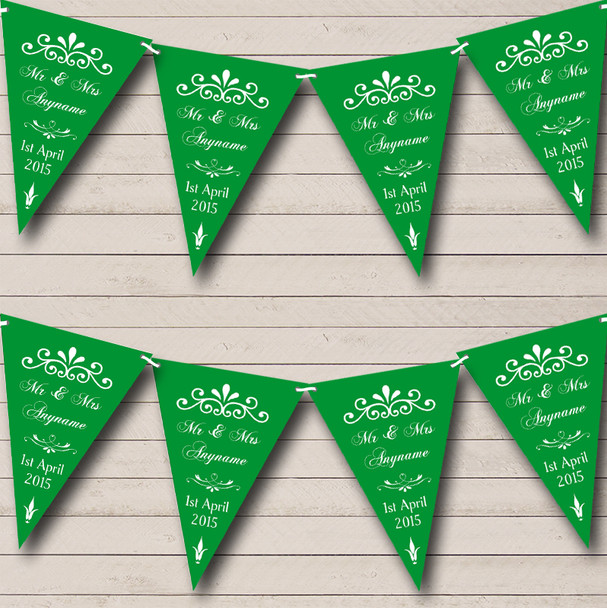 Vintage Regal Engagement Green Personalised Engagement Party Bunting