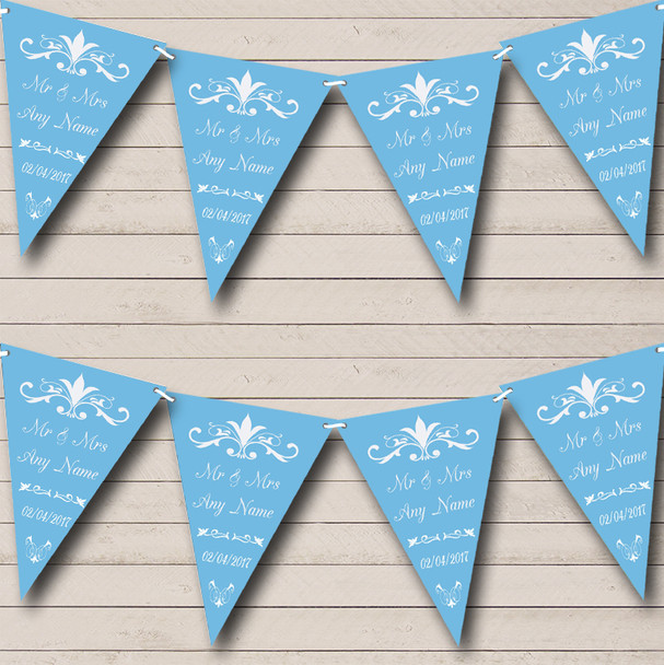 Regal Or Powder Blue Personalised Engagement Party Bunting