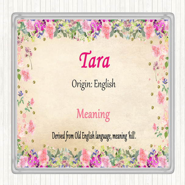 Tara Name Meaning Drinks Mat Coaster Floral