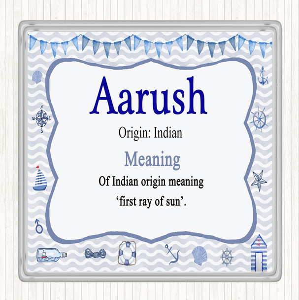 Aarush Name Meaning Drinks Mat Coaster Nautical