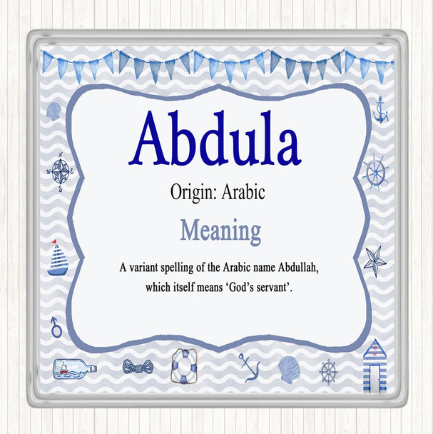 Abdula Name Meaning Drinks Mat Coaster Nautical