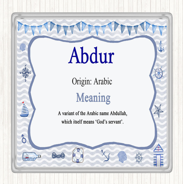 Abdur Name Meaning Drinks Mat Coaster Nautical