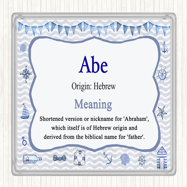 Abe Name Meaning Drinks Mat Coaster Nautical