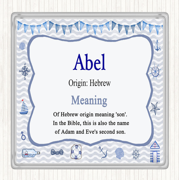 Abel Name Meaning Drinks Mat Coaster Nautical