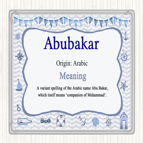 Abubakar Name Meaning Drinks Mat Coaster Nautical