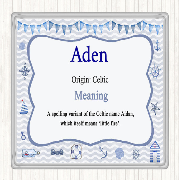 Aden Name Meaning Drinks Mat Coaster Nautical