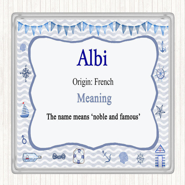 Albi Name Meaning Drinks Mat Coaster Nautical