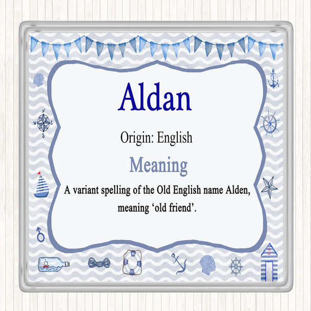 Aldan Name Meaning Drinks Mat Coaster Nautical