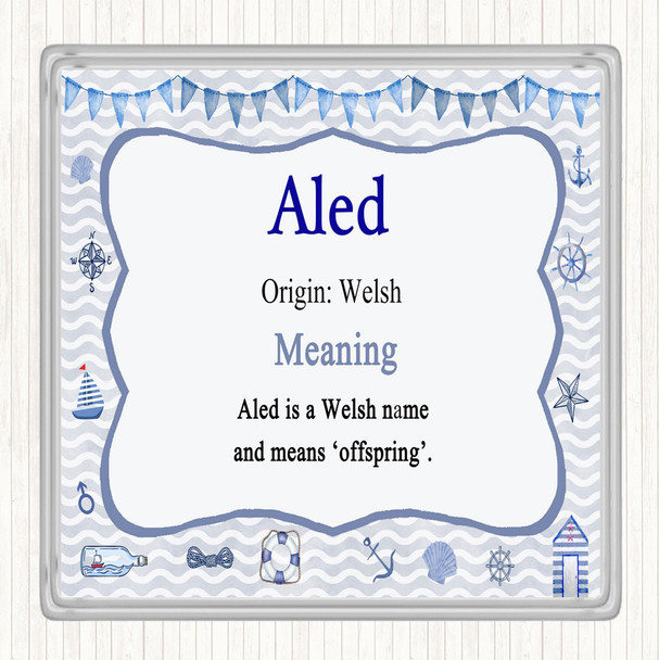 Aled Name Meaning Drinks Mat Coaster Nautical