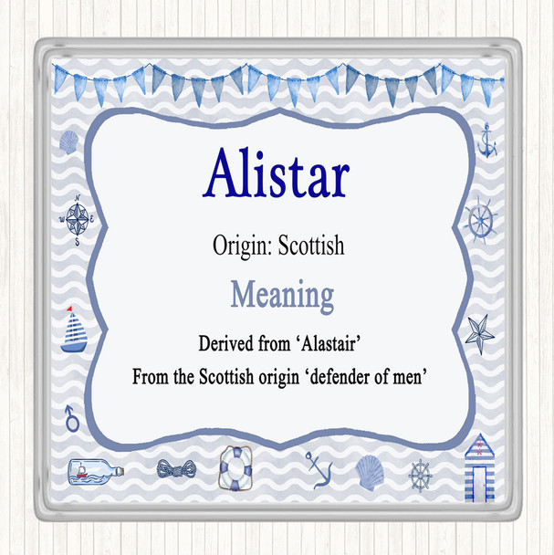 Alistar Name Meaning Drinks Mat Coaster Nautical