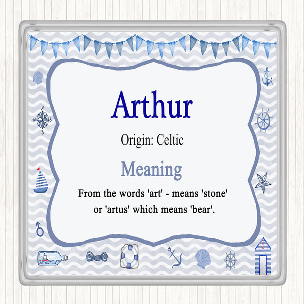 Arthur Name Meaning Drinks Mat Coaster Nautical