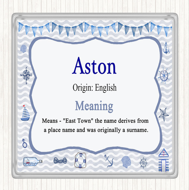 Aston Name Meaning Drinks Mat Coaster Nautical