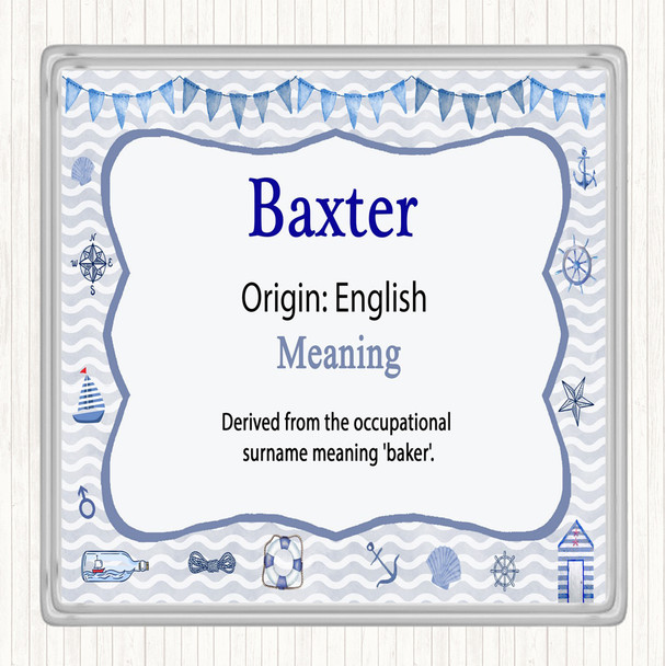 Baxter Name Meaning Drinks Mat Coaster Nautical
