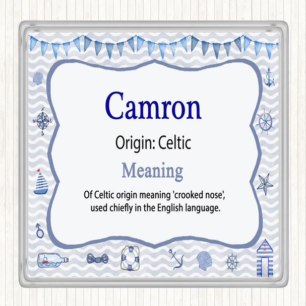 Camron Name Meaning Drinks Mat Coaster Nautical