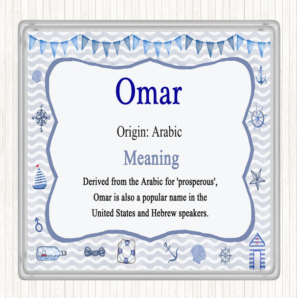 Omar Name Meaning Drinks Mat Coaster Nautical