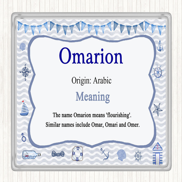 Omarion Name Meaning Drinks Mat Coaster Nautical