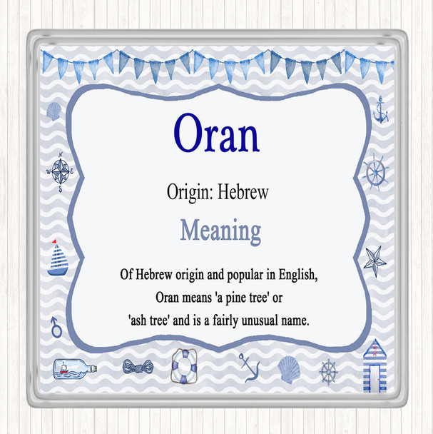 Oran Name Meaning Drinks Mat Coaster Nautical