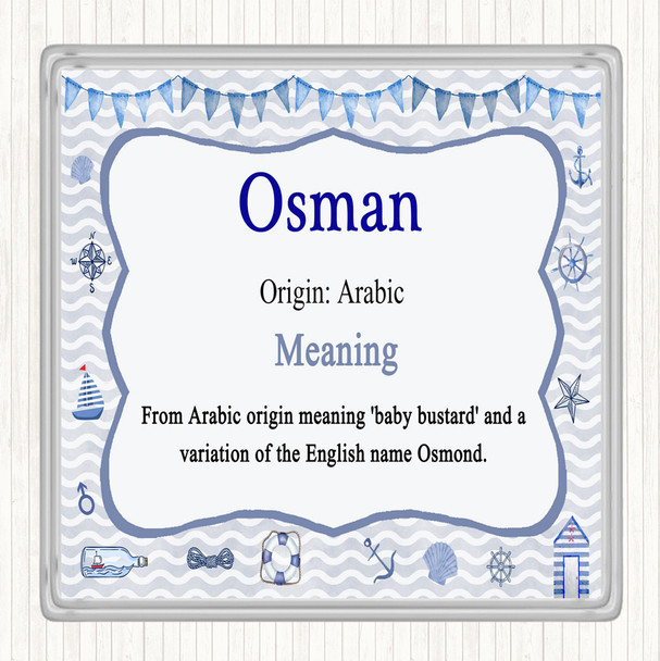 Osman Name Meaning Drinks Mat Coaster Nautical