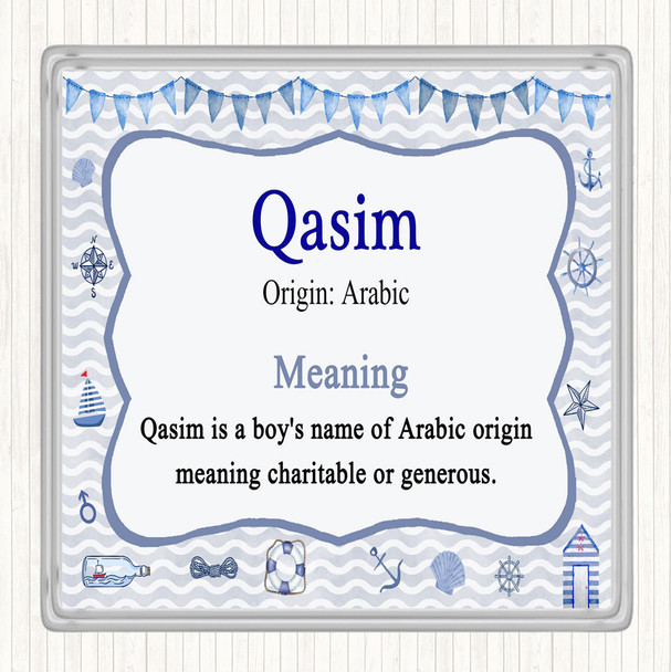 Qasim Name Meaning Drinks Mat Coaster Nautical