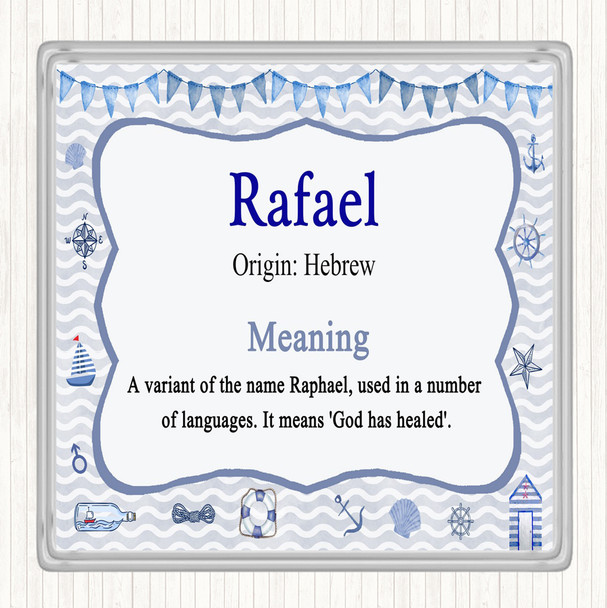 Rafael Name Meaning Drinks Mat Coaster Nautical