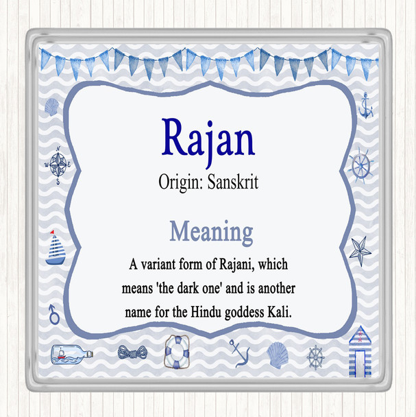 Rajan Name Meaning Drinks Mat Coaster Nautical