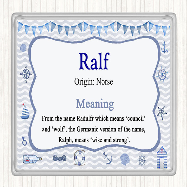 Ralf Name Meaning Drinks Mat Coaster Nautical