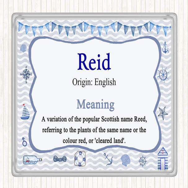 Reid Name Meaning Drinks Mat Coaster Nautical