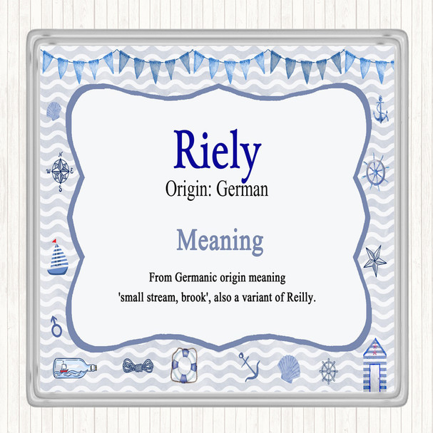 Riely Name Meaning Drinks Mat Coaster Nautical