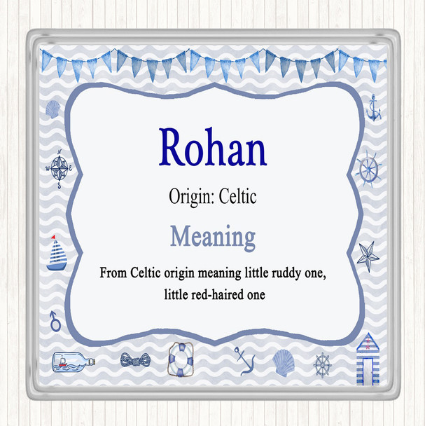 Rohan Name Meaning Drinks Mat Coaster Nautical