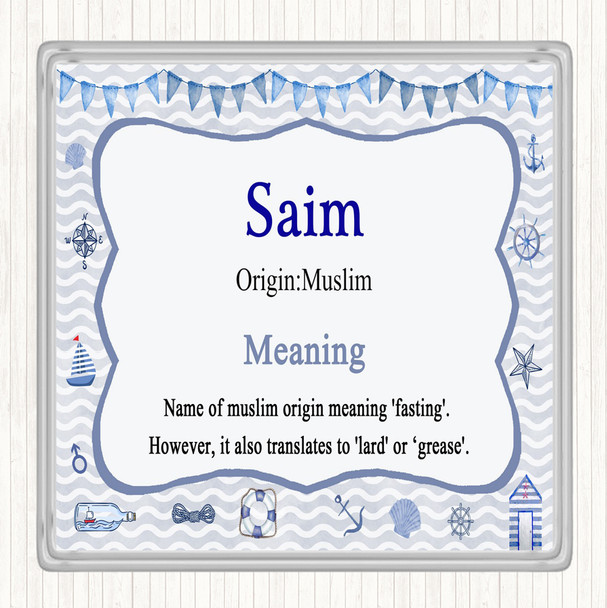 Saim Name Meaning Drinks Mat Coaster Nautical