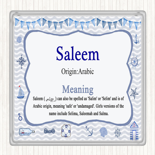 Saleem Name Meaning Drinks Mat Coaster Nautical